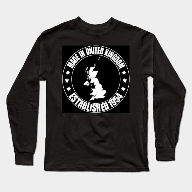 Made in the UK Established 1954 (Black) Long Sleeve T-Shirt by PattisonAvePhanatics